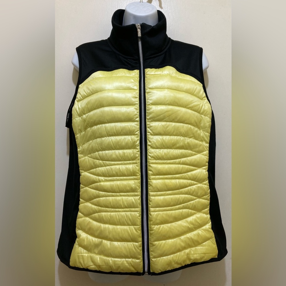 Calvin Klein Performance Women's Packable Down Vest Yellow Size L Active Outdoor